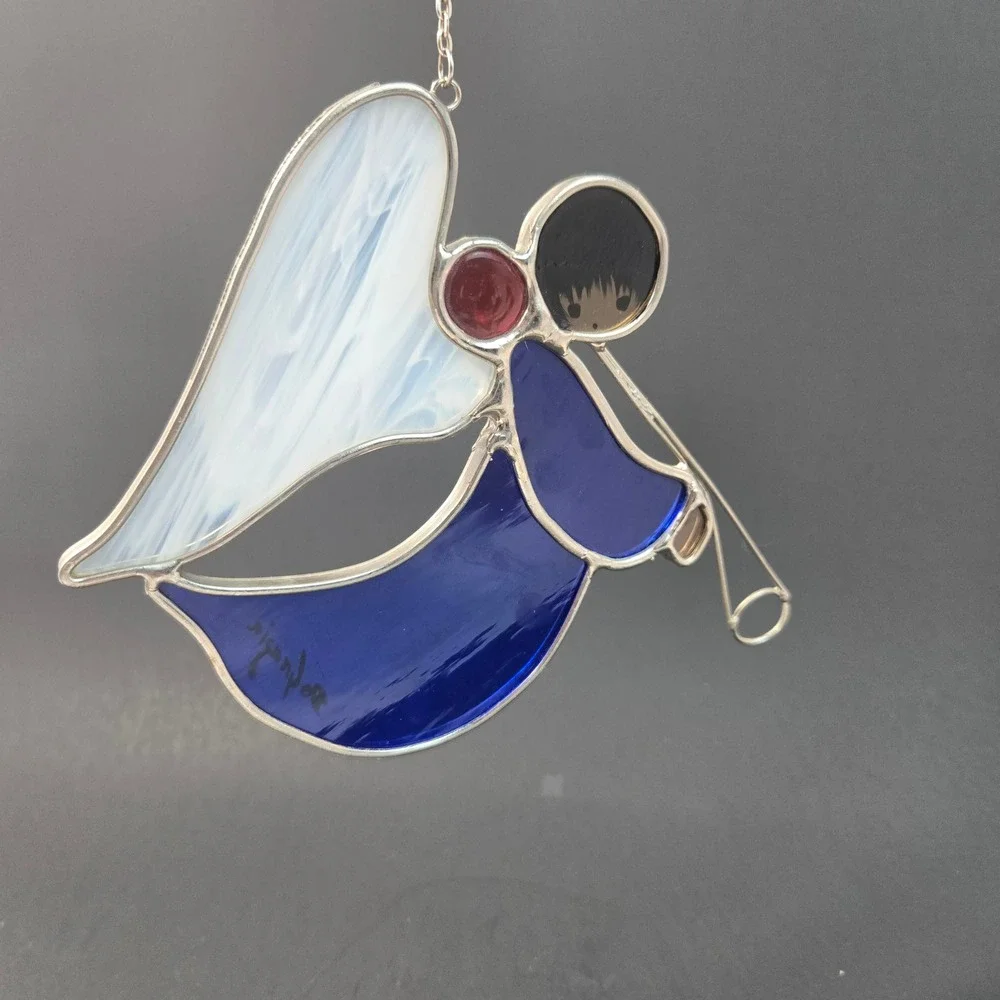 Vintage 1986 Ted DeGrazia Angel Stained Glass Suncatcher Scottsdale S Southwest